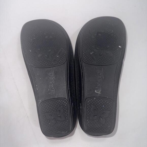 Alegria Deb Black Leather Old Money Classic Slip On Clogs Shoes Size 7-7.5 - Picture 7 of 14